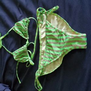 GUC American Apparel Green and Silver bikini